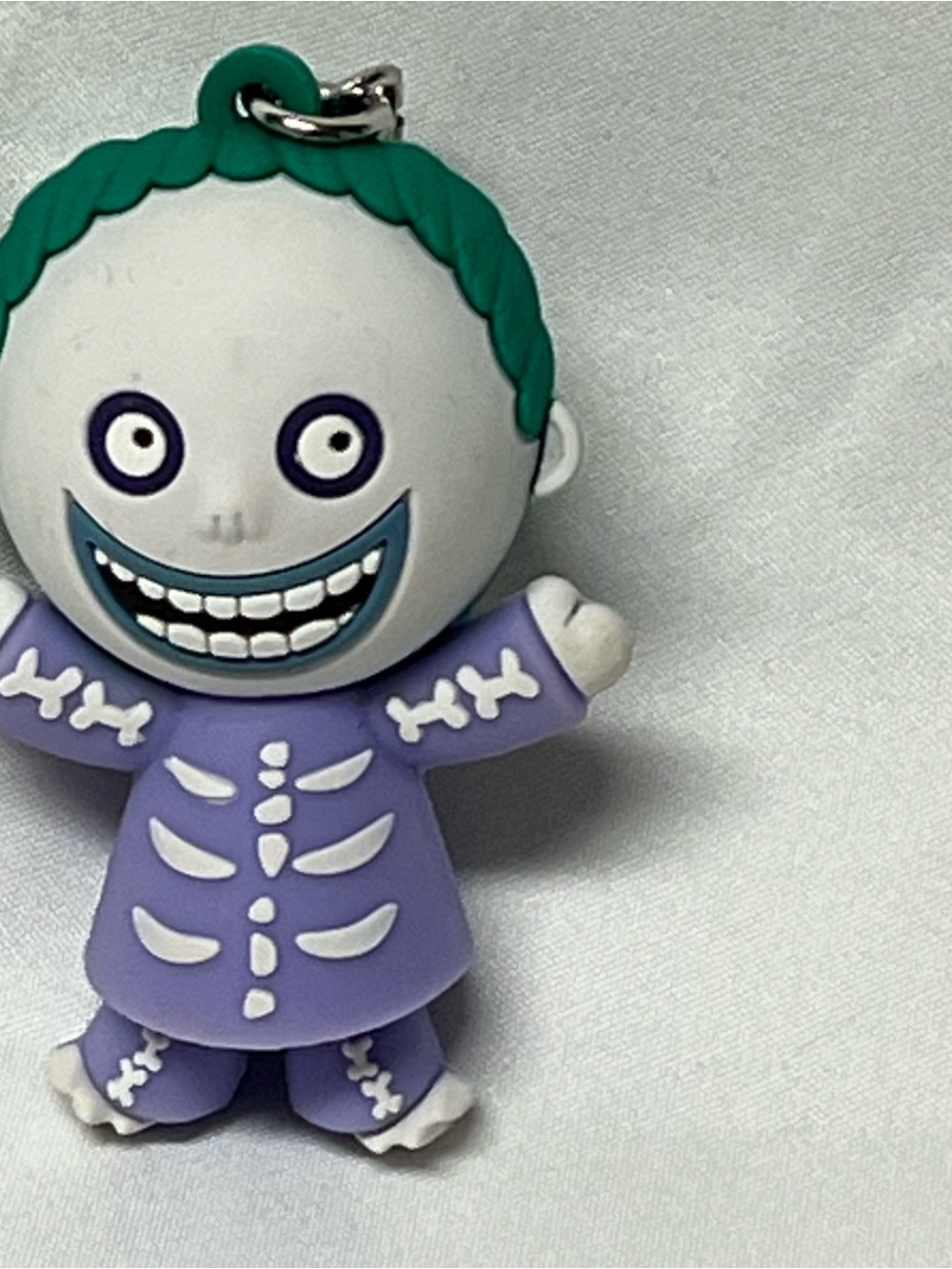 Purple Skeleton Keychain Figure with Green Hair - Kids Action Toy